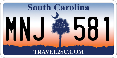 SC license plate MNJ581