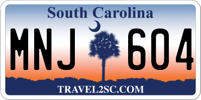 SC license plate MNJ604