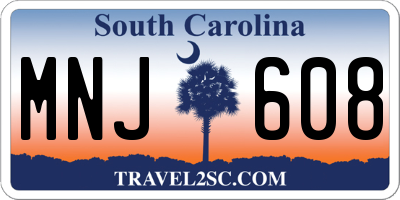 SC license plate MNJ608