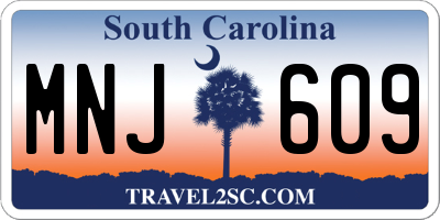 SC license plate MNJ609