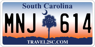 SC license plate MNJ614