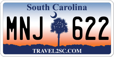SC license plate MNJ622