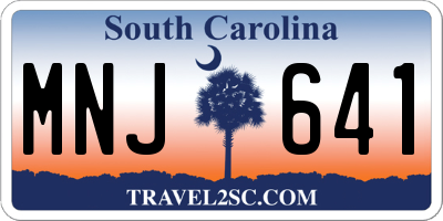 SC license plate MNJ641