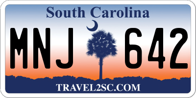SC license plate MNJ642