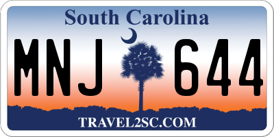 SC license plate MNJ644