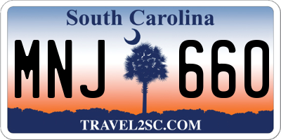 SC license plate MNJ660