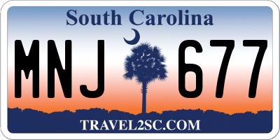 SC license plate MNJ677