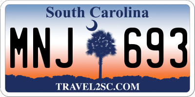 SC license plate MNJ693