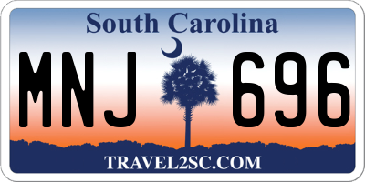 SC license plate MNJ696