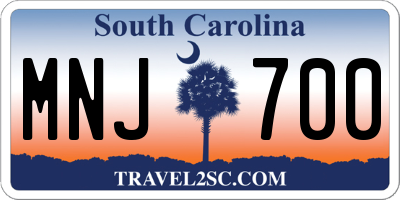 SC license plate MNJ700