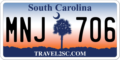 SC license plate MNJ706