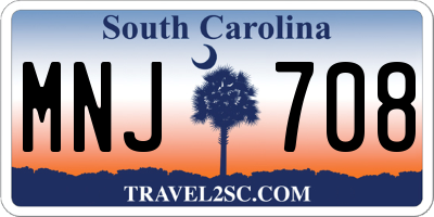SC license plate MNJ708