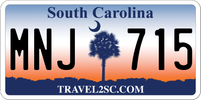SC license plate MNJ715