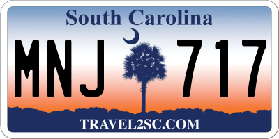 SC license plate MNJ717
