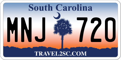 SC license plate MNJ720