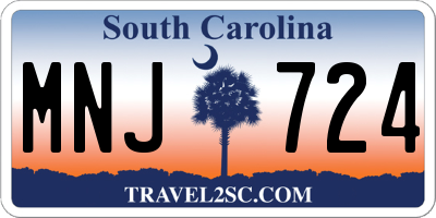 SC license plate MNJ724