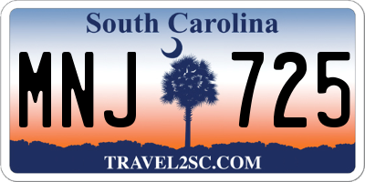 SC license plate MNJ725