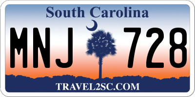 SC license plate MNJ728