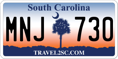 SC license plate MNJ730