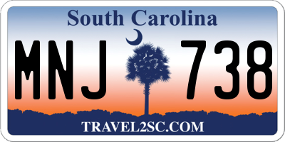 SC license plate MNJ738