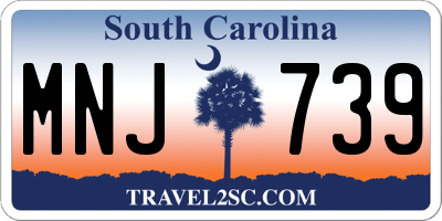 SC license plate MNJ739