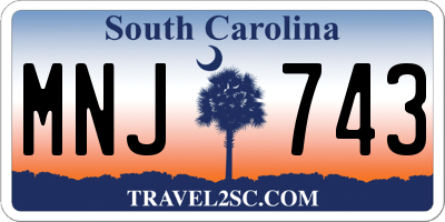 SC license plate MNJ743