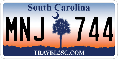 SC license plate MNJ744