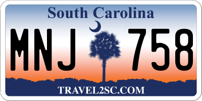 SC license plate MNJ758