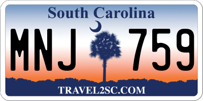 SC license plate MNJ759