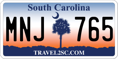 SC license plate MNJ765