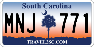 SC license plate MNJ771