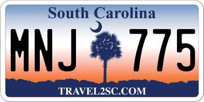 SC license plate MNJ775