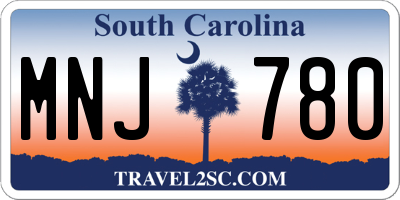 SC license plate MNJ780