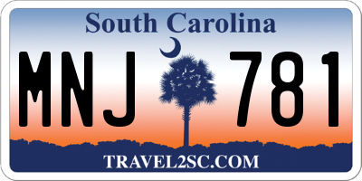 SC license plate MNJ781