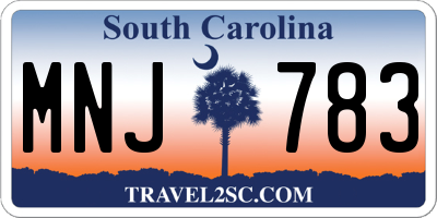 SC license plate MNJ783