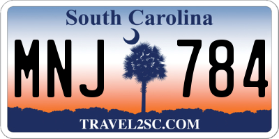 SC license plate MNJ784