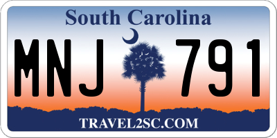 SC license plate MNJ791