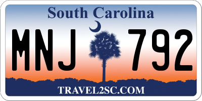 SC license plate MNJ792