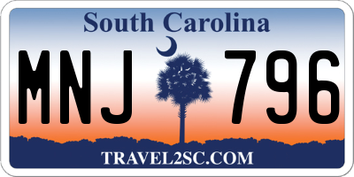 SC license plate MNJ796