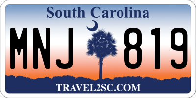 SC license plate MNJ819