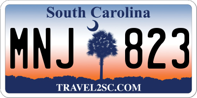 SC license plate MNJ823