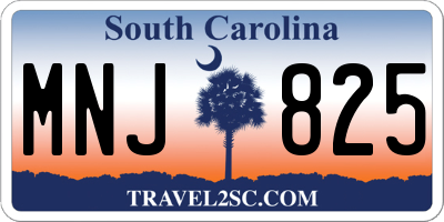 SC license plate MNJ825