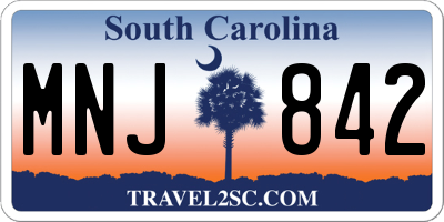 SC license plate MNJ842