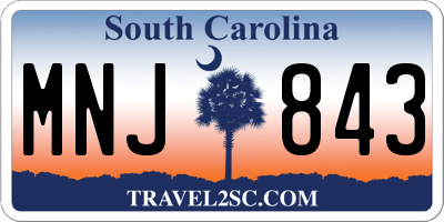 SC license plate MNJ843