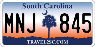SC license plate MNJ845