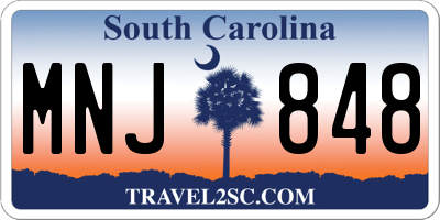SC license plate MNJ848