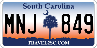 SC license plate MNJ849