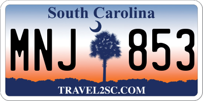 SC license plate MNJ853