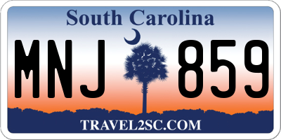 SC license plate MNJ859
