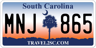 SC license plate MNJ865